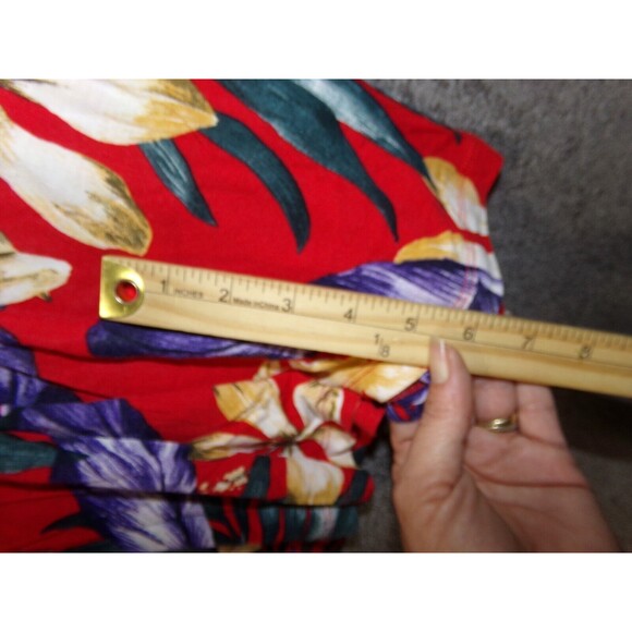 Lascana Venus Red tropical Floral Dress Midi Short Sleeve Day Dress Womens Small - Picture 13 of 13